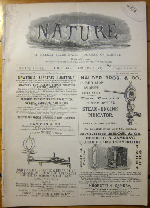 Una data di oggi: 3 Febbraio 1892.